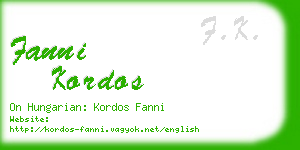 fanni kordos business card